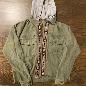 Green Army Jacket With Hood!